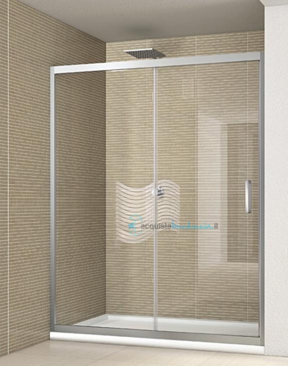 porta doccia scorrevole 140 cm trasparente altezza 190 cm serie f