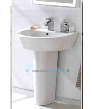 lavabo in ceramica con colonna d'appoggio bianco modello oasy