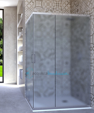 box doccia angolare porta scorrevole 60x100 cm opaco