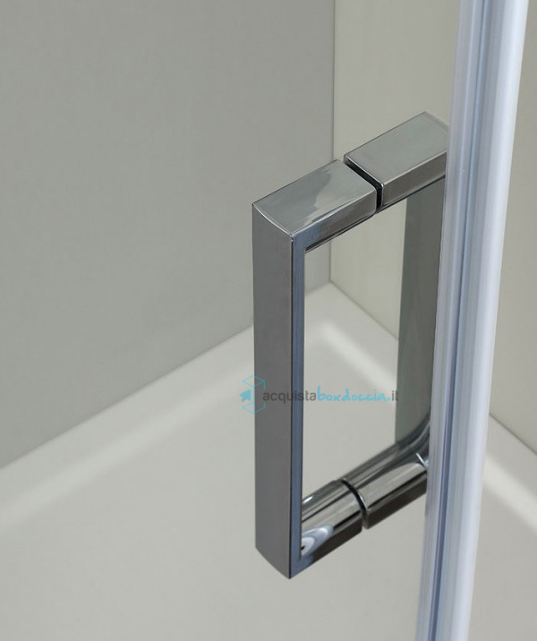 box doccia angolare porta scorrevole 65x80 cm trasparente