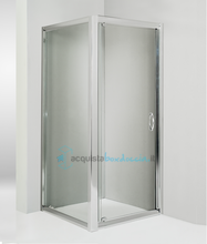 box doccia angolare anta fissa porta battente 60x80 cm trasparente