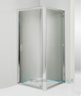 box doccia angolare anta fissa porta battente 65x90 cm trasparente