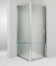 box doccia angolare anta fissa porta battente 65x75 cm opaco