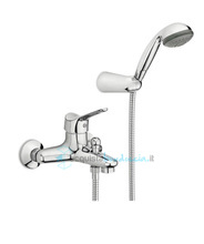 miscelatore monocomando per vasca con doccia a parete doppio uso, flessibile cm 150 serie blue gs