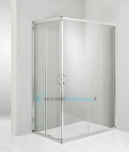box doccia angolare porta scorrevole 80x65 cm trasparente altezza 180 cm