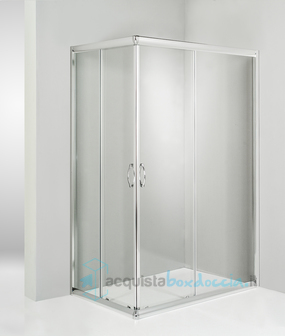 box doccia angolare porta scorrevole 100x65 cm trasparente altezza 180 cm