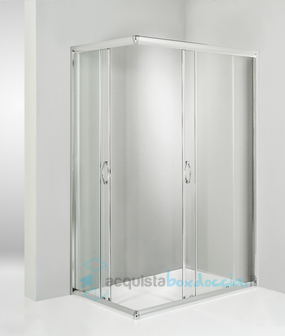 box doccia angolare porta scorrevole 95x100 cm trasparente altezza 180 cm