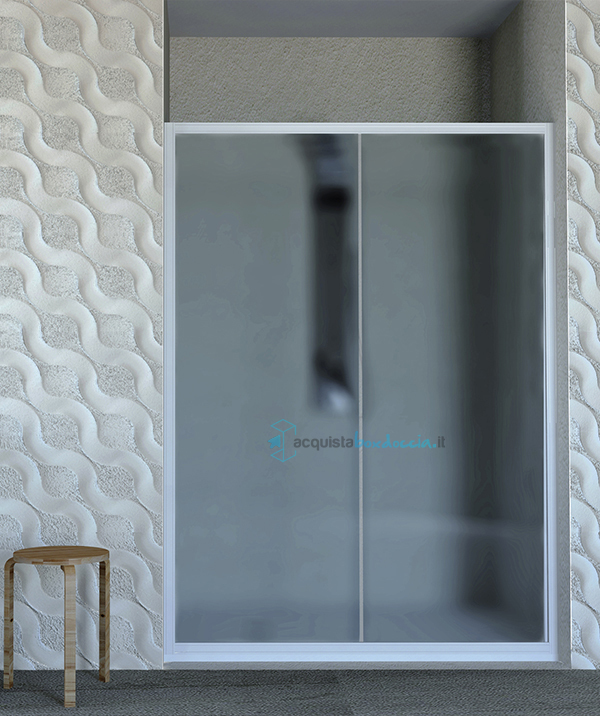 porta doccia scorrevole 140 cm opaco bianco 