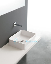 lavabo d'appoggio in ceramica bianco 55x40 mod up 