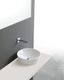 lavabo d'appoggio in ceramica bianco 40x40 mod.tecno
