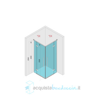 box doccia angolare 80x120 cm porta battente trasparente serie sofist sfa megius 
