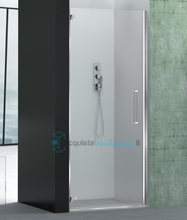 porta doccia battente 80 cm cristallo trasparente serie prisma 1.0 p6pb megius