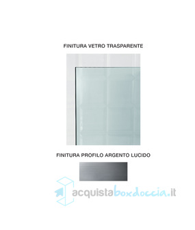 porta doccia battente 100 cm cristallo trasparente serie prisma 1.0 p8pbf megius