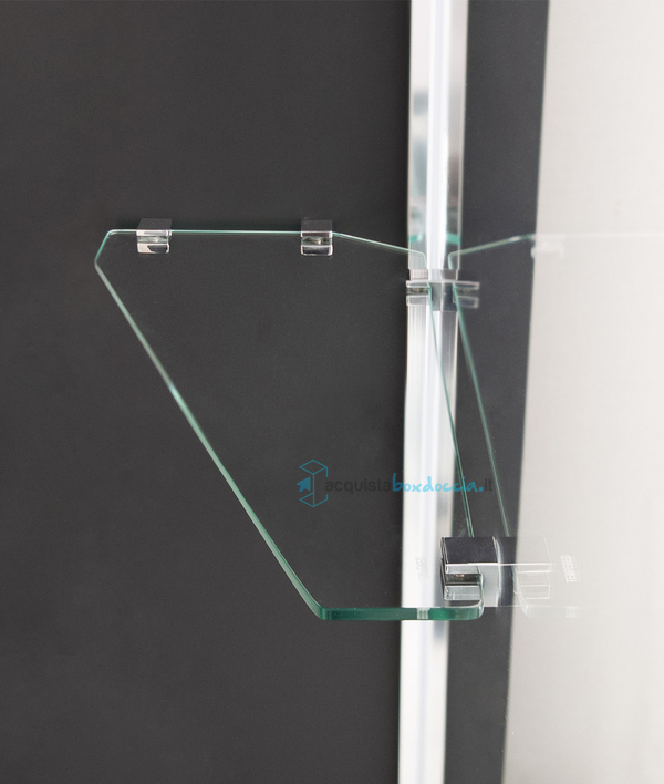 box doccia angolare 80x120 cm anta fissa porta battente trasparente serie prisma 1.0 p6bmfm megius 