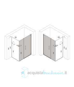 box doccia angolare 70x140 cm anta fissa porta battente trasparente serie prisma 1.0 p8bmfm megius
