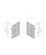 box doccia angolare 90x120 cm anta fissa porta battente trasparente serie prisma 1.0 p6bmfm megius 