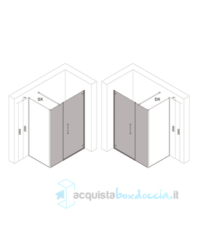 box doccia angolare 90x120 cm anta fissa porta battente trasparente serie prisma 1.0 p6bf megius 