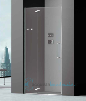 porta doccia battente 75 cm trasparente serie prisma 2.0 r6b1m megius 