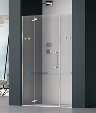 porta doccia battente 140 cm trasparente serie prisma 2.0 r8b2m megius 