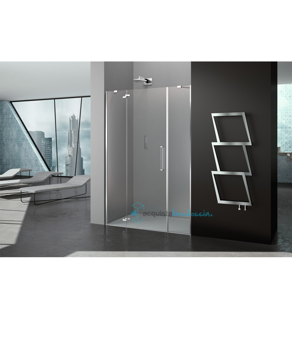 porta doccia battente 130 cm trasparente serie prisma 2.0 r6b12f megius 
