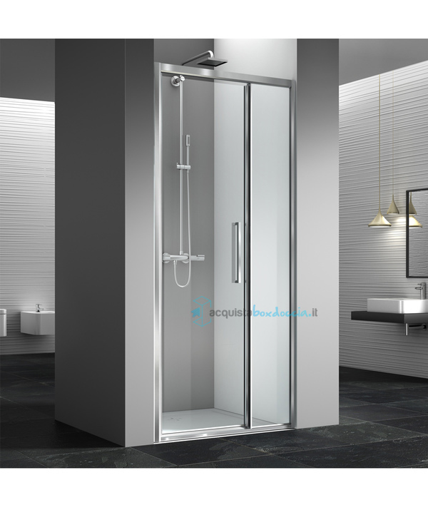 porta doccia battente 110 cm trasparente serie live top pvf megius