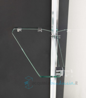 box doccia angolare 80x80 cm anta fissa porta battente trasparente serie prisma 1.0 p6pfmo megius 