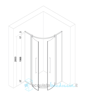 box doccia semicircolare 80x80 cm trasparente zen r2b megius