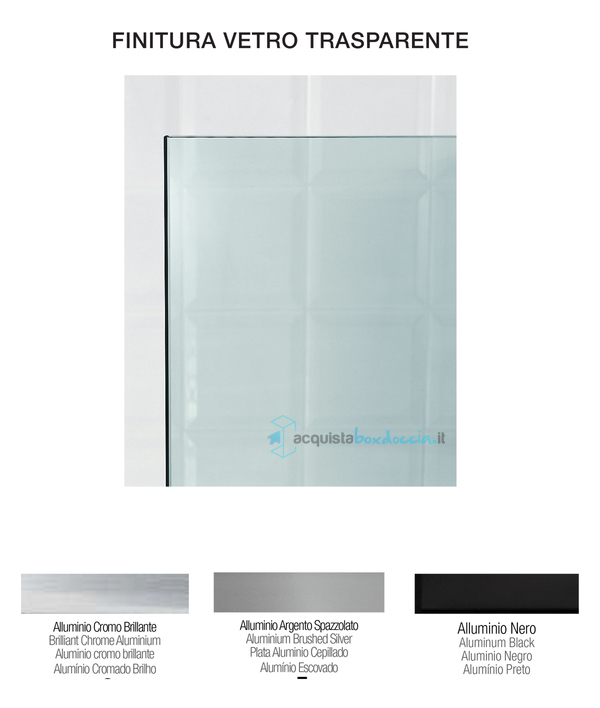 box doccia angolare 100x160 cm con anta fissa apertura scorrevole trasparente serie zen pcs megius