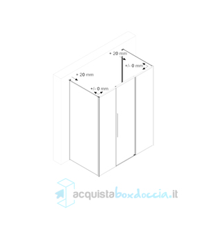 box doccia 3 lati 120x140x120 cm con 2 ante fisse porta scorrevole trasparente serie zen pcs megius