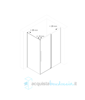 box doccia angolare 100x160 cm apertura scorrevole trasparente serie zen p1s megius