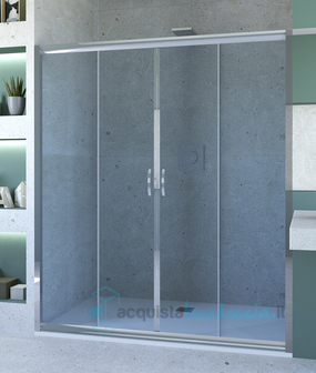 porta doccia scorrevole 175 cm trasparente serie n