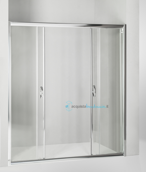 porta doccia scorrevole 175 cm trasparente serie n