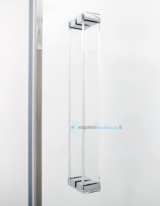 box doccia angolare 100x70 cm anta fissa porta battente trasparente serie prisma 1.0 p6pfo megius