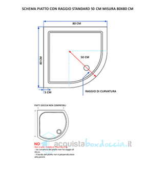 box doccia semicircolare 80x80 cm opaco serie s