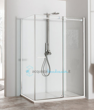 box doccia angolare 70x150 cm anta fissa porta battente trasparente serie solodocciaevo ab1fb  megius 