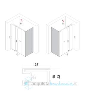 box doccia angolare 75x170 cm anta fissa porta battente trasparente serie solodocciaevo ab2fb  megius 