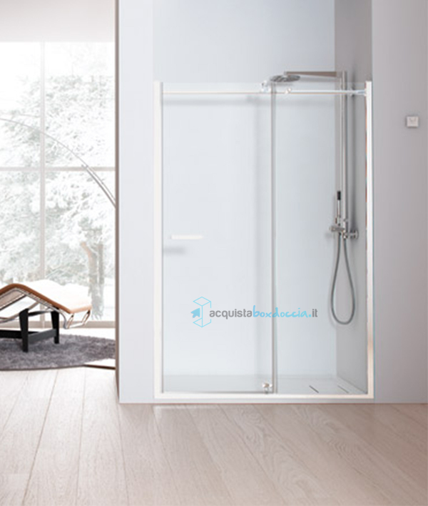 porta doccia battente 110 cm trasparente serie solodocciaevo sapb1110  megius 