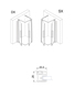 box doccia 3 lati 90x90x70 cm con anta fissa angolo battente trasparente serie prisma 1.0 p6a1 megius 