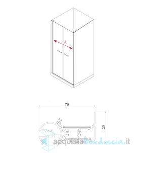 porta doccia saloon 120 cm trasparente serie web 1.0 sal  megius 