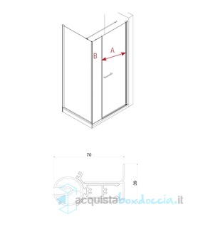 box doccia angolare 100x170 cm anta fissa porta battente trasparente serie web 1.0 b1f megius 
