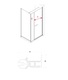 box doccia angolare 75x170 cm anta fissa porta battente trasparente serie web 1.0 b1f megius 