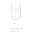 box doccia semicircolare 90x90 cm trasparente serie web 2.0 r2b megius