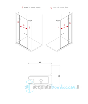 porta doccia battente 120 cm trasparente serie web 2.0 b2f megius 