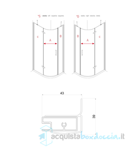 box doccia semicircolare swim battente 70x90 cm trasparente serie web 2.0 s1b megius