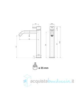miscelatore monocomando lavabo con alto scarico click-clack  inox 316 ix21
