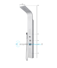 colonna doccia in alluminio satinato multifunzione anticalcare con miscelatore e display temperatura - 4004 alluminio satinato