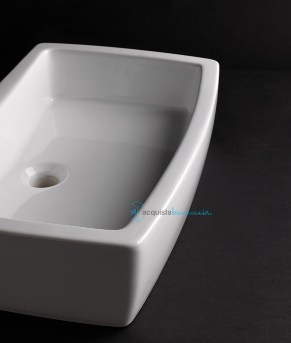 lavabo d'appoggio o sospeso 60x47 cm con piano rubinetteria axa - x-tre