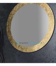 specchio con cornice in foglia oro rotondo 70 cm art 1065-a serie la progetto