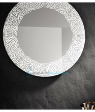 specchio con decori satinati rotondo  70 cm art 1017-a serie la progetto