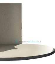 piatto doccia circolare texturizzato effetto ardesia in marmo-resina Ø 90 - rocky classic easy